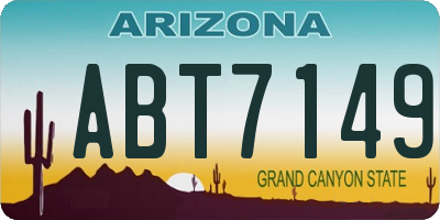 AZ license plate ABT7149