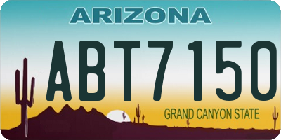 AZ license plate ABT7150