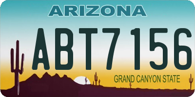 AZ license plate ABT7156