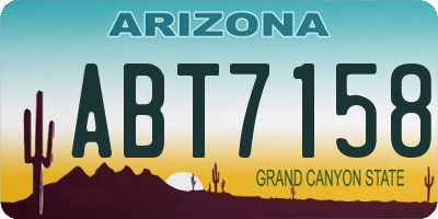 AZ license plate ABT7158