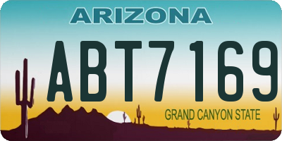 AZ license plate ABT7169
