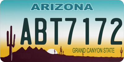 AZ license plate ABT7172