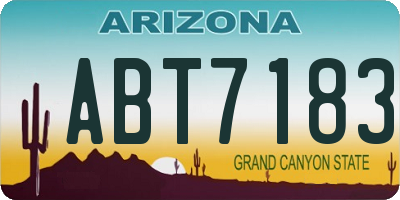 AZ license plate ABT7183