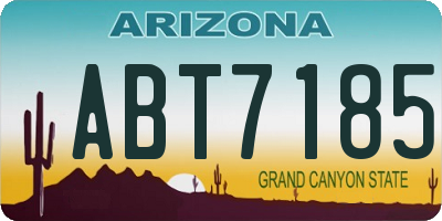 AZ license plate ABT7185