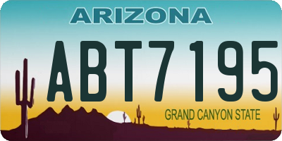 AZ license plate ABT7195