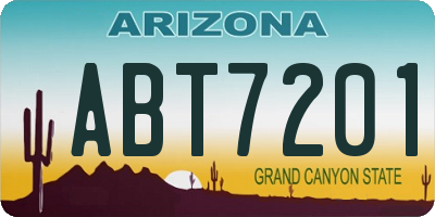 AZ license plate ABT7201