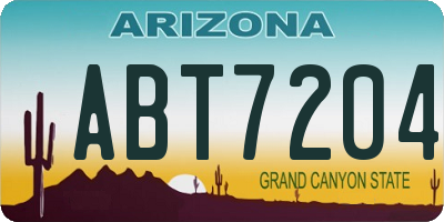 AZ license plate ABT7204