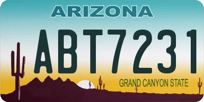 AZ license plate ABT7231