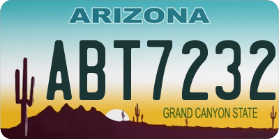 AZ license plate ABT7232