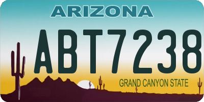 AZ license plate ABT7238