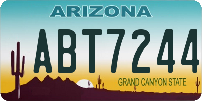 AZ license plate ABT7244