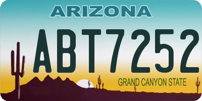 AZ license plate ABT7252