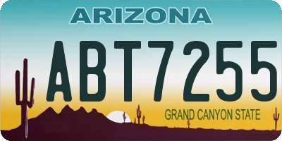 AZ license plate ABT7255
