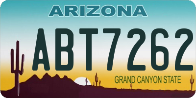 AZ license plate ABT7262