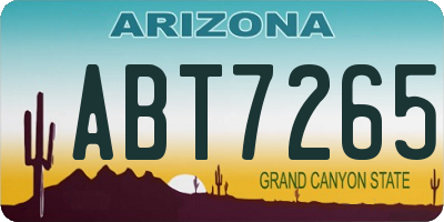 AZ license plate ABT7265