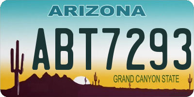 AZ license plate ABT7293