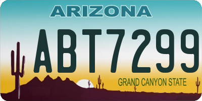 AZ license plate ABT7299