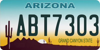AZ license plate ABT7303