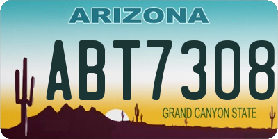 AZ license plate ABT7308
