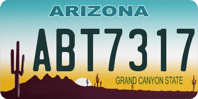 AZ license plate ABT7317