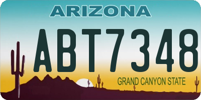 AZ license plate ABT7348