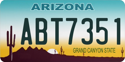 AZ license plate ABT7351