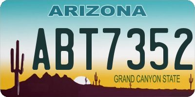 AZ license plate ABT7352