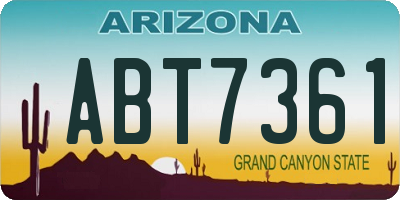 AZ license plate ABT7361