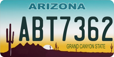 AZ license plate ABT7362