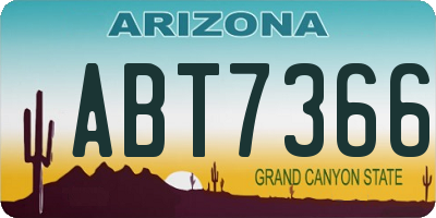 AZ license plate ABT7366