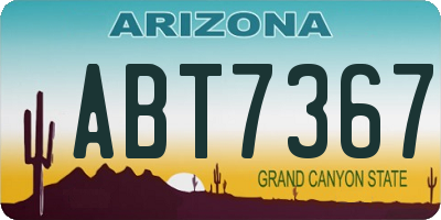 AZ license plate ABT7367
