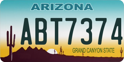 AZ license plate ABT7374