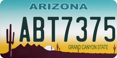 AZ license plate ABT7375