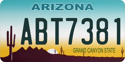 AZ license plate ABT7381