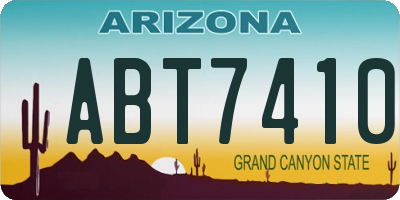 AZ license plate ABT7410