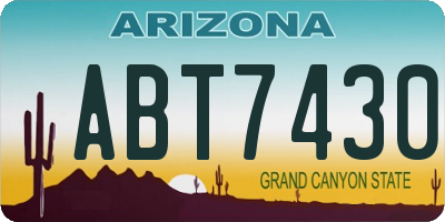 AZ license plate ABT7430