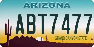 AZ license plate ABT7477