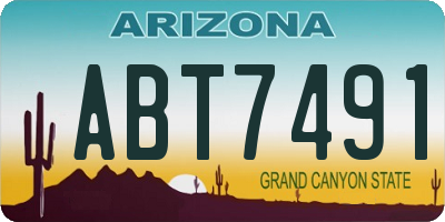 AZ license plate ABT7491