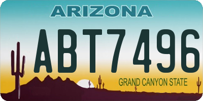 AZ license plate ABT7496