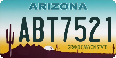 AZ license plate ABT7521