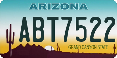 AZ license plate ABT7522