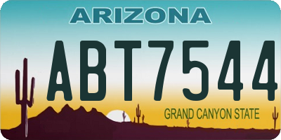 AZ license plate ABT7544