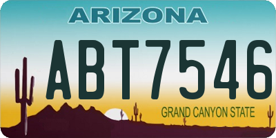 AZ license plate ABT7546