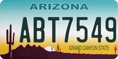 AZ license plate ABT7549