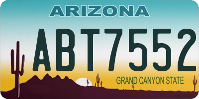 AZ license plate ABT7552