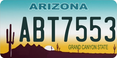 AZ license plate ABT7553