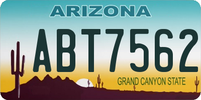 AZ license plate ABT7562