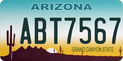 AZ license plate ABT7567