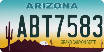 AZ license plate ABT7583