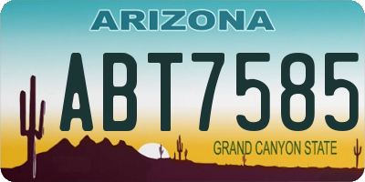 AZ license plate ABT7585